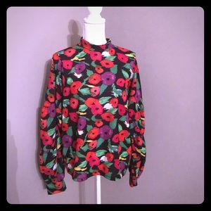 Zara Colorful Blouse - Balloon Sleeves